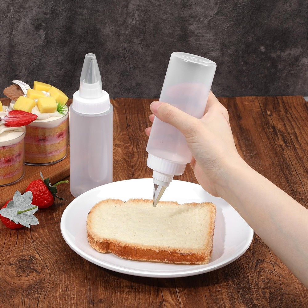 6 Pcs Piping Bottles for Icing Cookie Decorating Supplies Plastic Squeeze Bot...