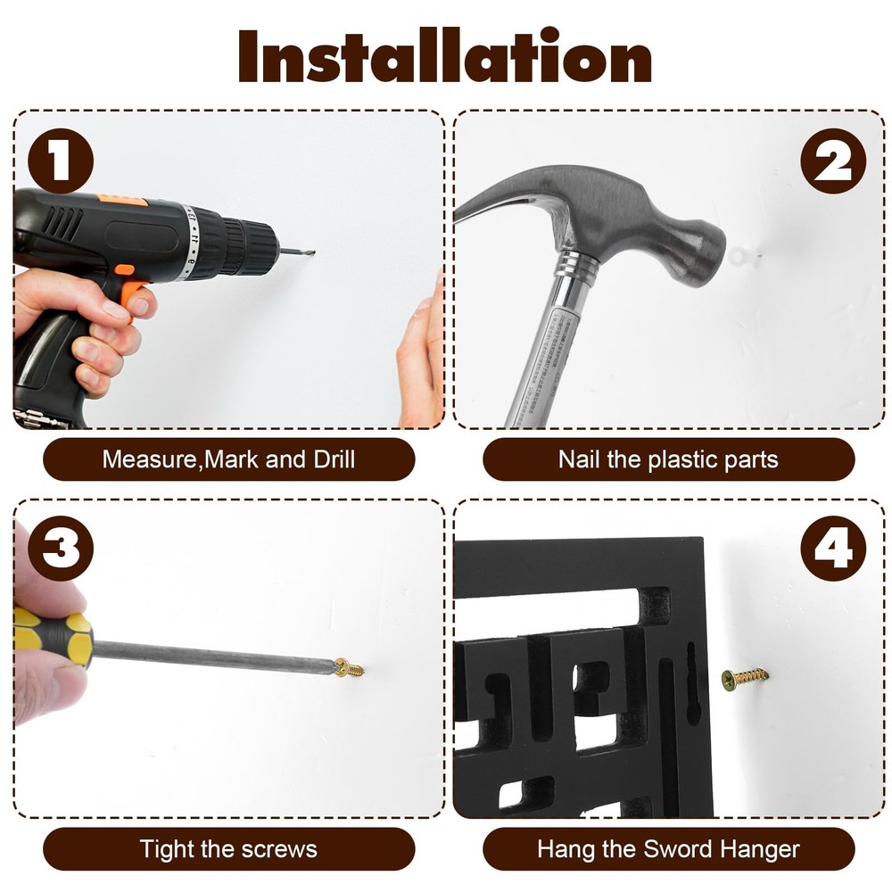 Katana Mount Sword Holder Stand Wall Mount Katana Samurai Sword Display Rack ...