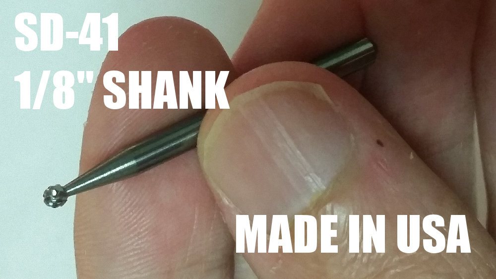 SD41D Ball Shape SOLID Carbide Burr Bur Cutting Tool Die Grinder Bit 1/8"