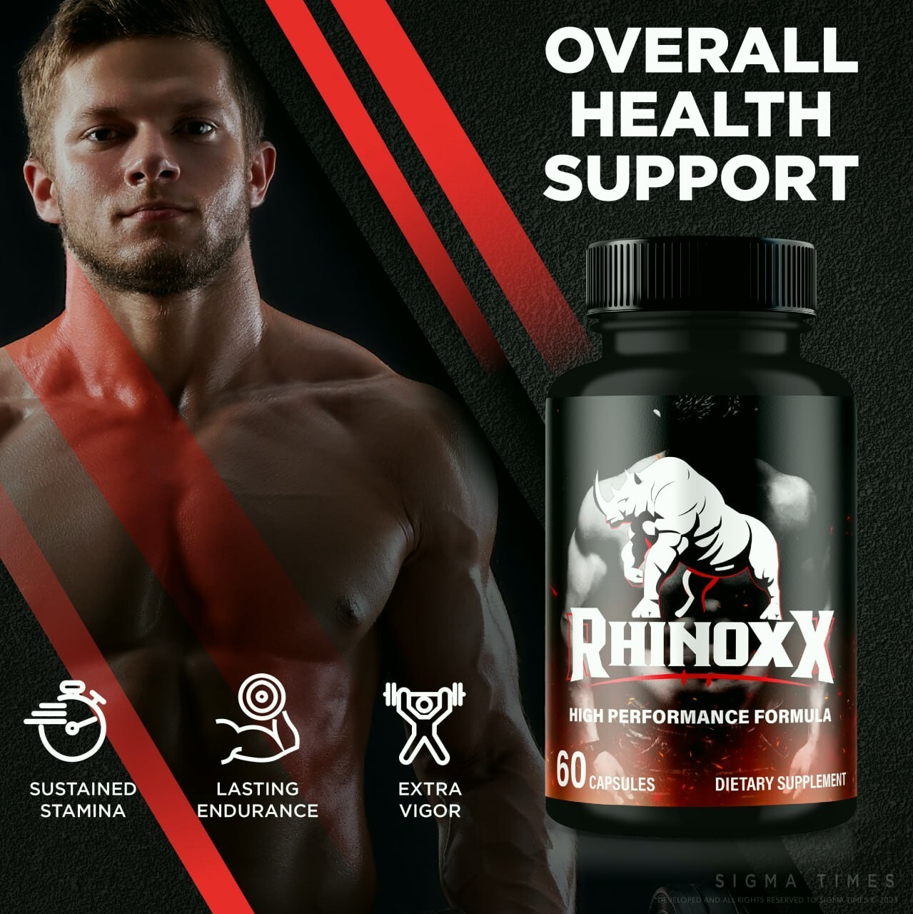 Rhinox X Enhancement Pills for Men, Supports Performance & Male Energy 60ct
