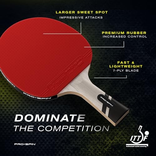 Ping Pong Paddles – ITTF Approved Professional Table 1-Pack | Active Red