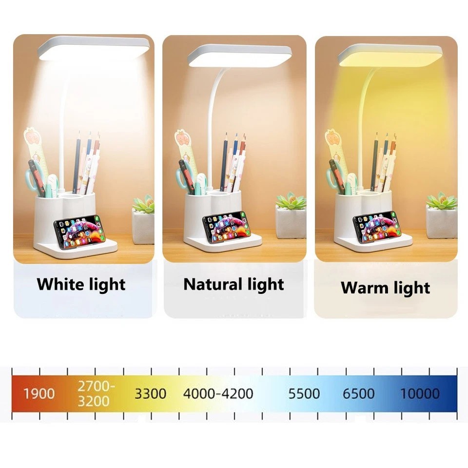LED Desk Light Dimmable Touch Sensor Table Bedside Reading Lamp USB Rechargeable