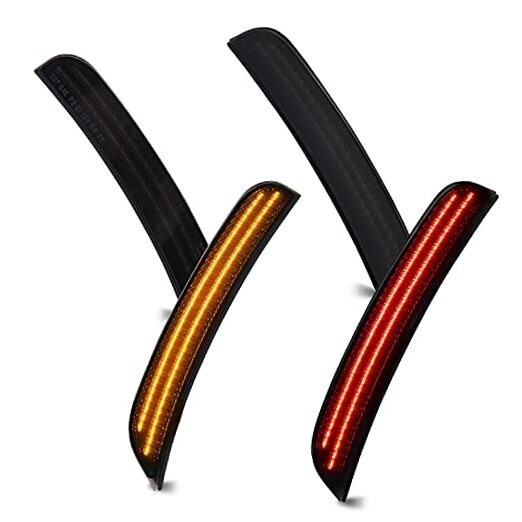 Front & Rear Bumper LED Side Marker Lamp Kit Red & Amber Side Lights for
