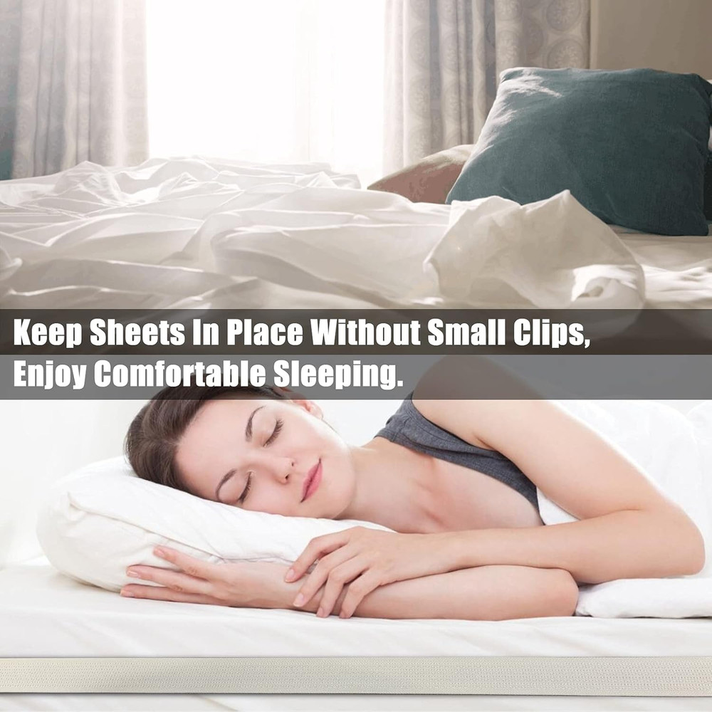 Upgrade Bed Sheet Holder Band, Adjustable Elastic Fitted Sheet Fasteners, Keep S