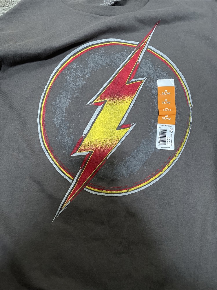 Gray DC Comics The Flash Graphic Tee T-Shirt Size Medium