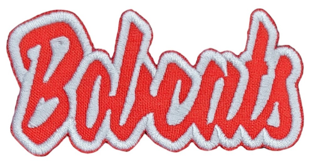 Bobcats Text  Embroidered Applique Iron On Patch Various Sizes Customize