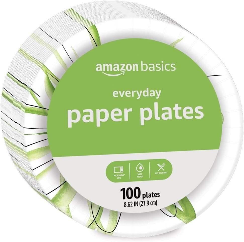 Everyday Paper Plates, 8.62 Inch, Disposable, 100 Count
