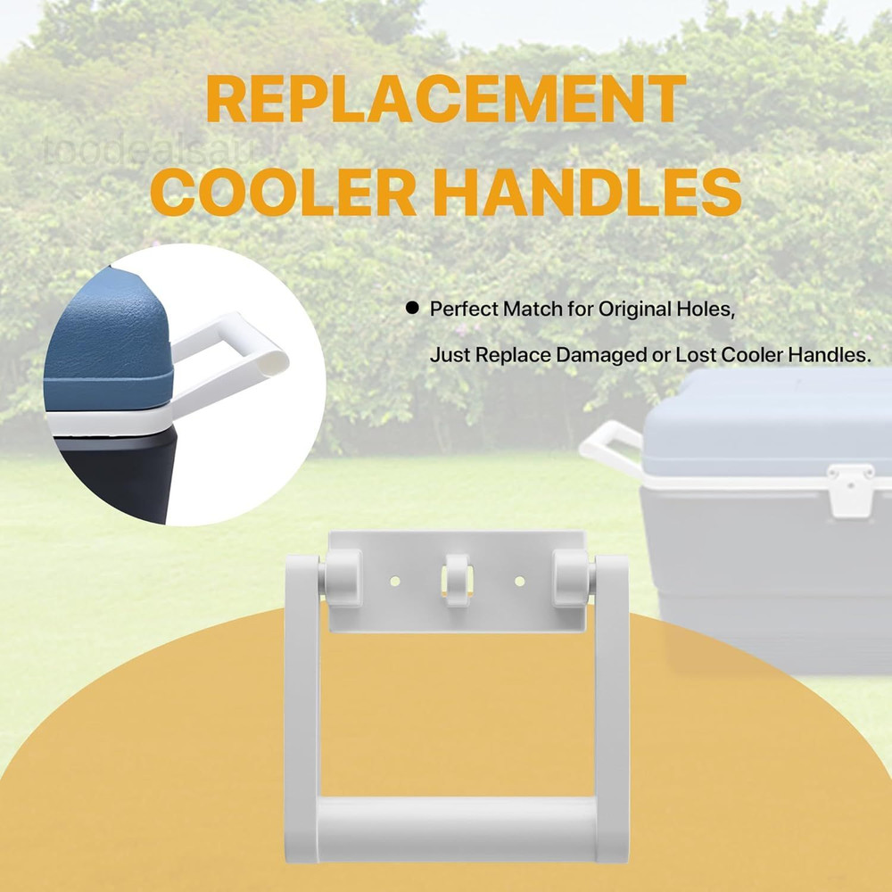 Cooler Handle and Screws,Replacement White Plastic See description