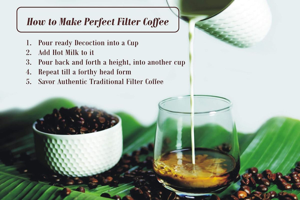 South Indian Filter Coffee Maker 2-4 Cup Mug Madras Kaapi Kappi Drip Decoction