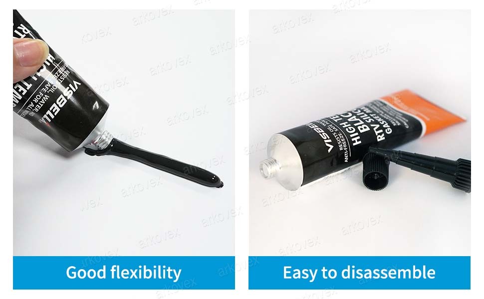 2pcs black High Temperature RTV Silicone Gasket Maker Anti Freeze &Oil Resistant