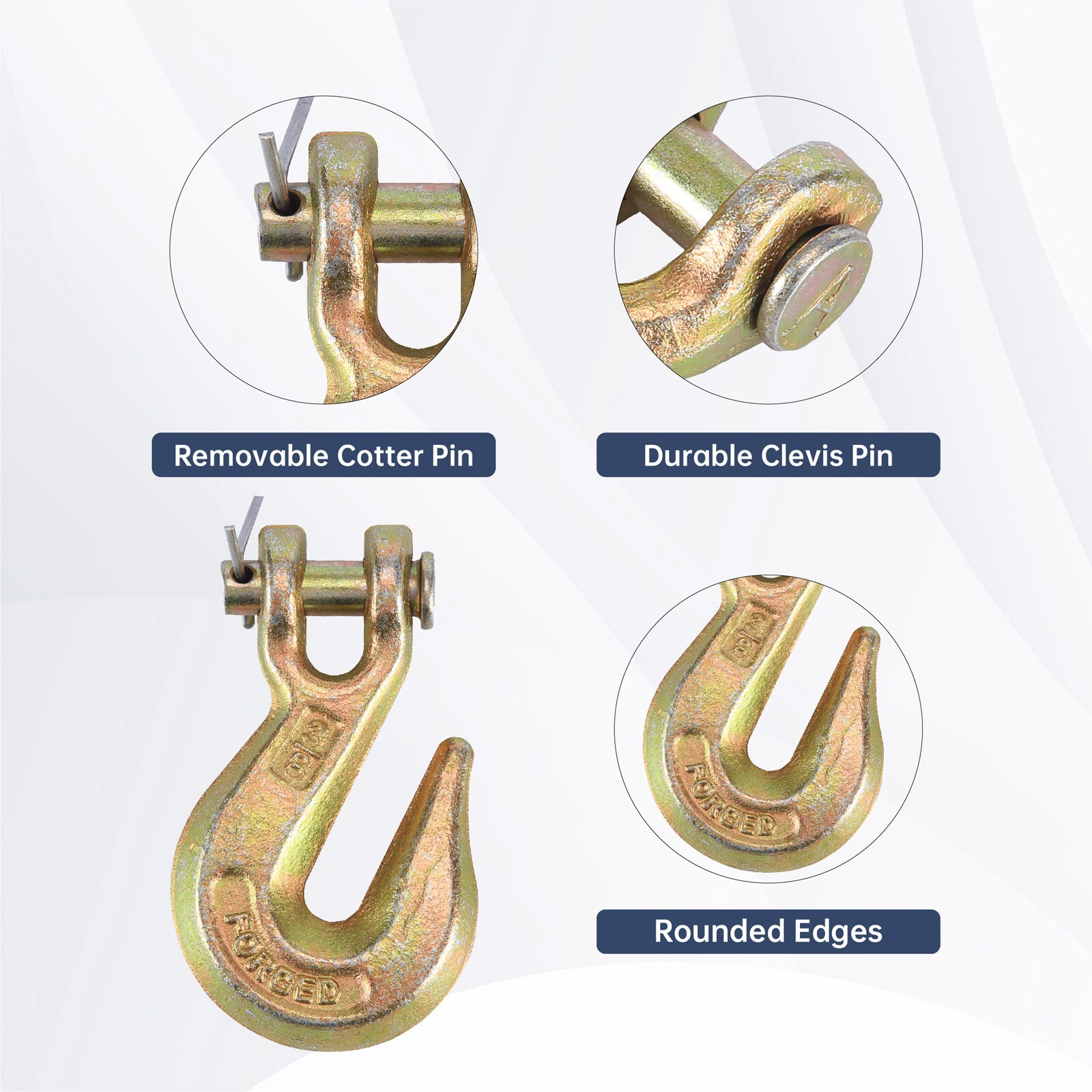 10 Pack G70 3/8" Clevis Grab Hooks Tow Chain Hook Flatbed Truck Trailer Tie Down