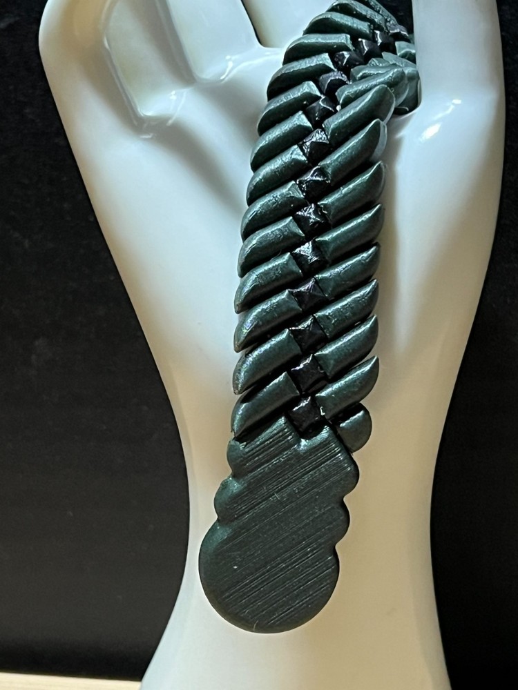 Dark Green Snake Skin texture Chotki/Plastic/handmade 3Dprinted Size 22cm 35gram