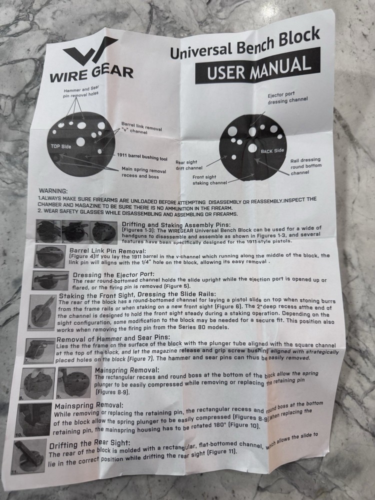 WIREGEAR Gray Bench Block (Universal) with Sight Channels & Pin Removal