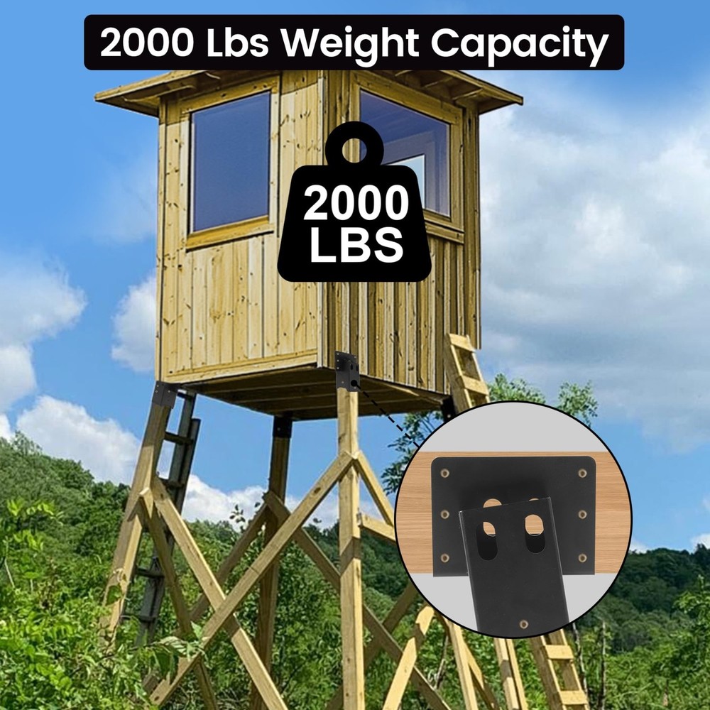 Deer Blind Brackets, 4Pack Outdoor 4x4 Platform Bracket, 12 Gauge Steel Elevator