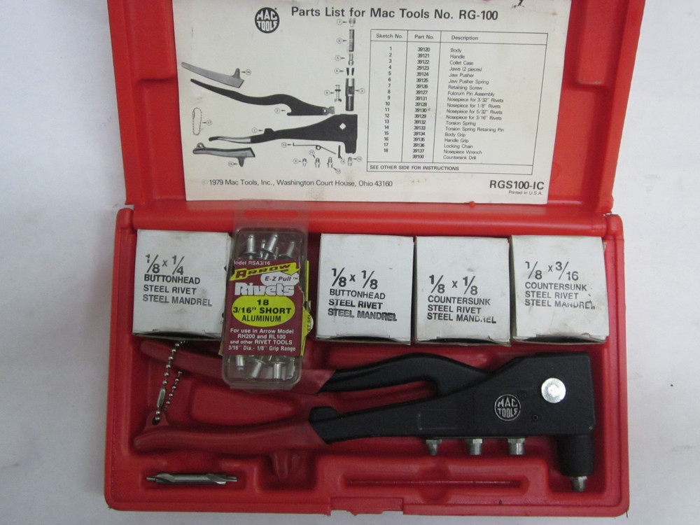 Mac Tools RGS100 Heavy Duty Rivet Kit