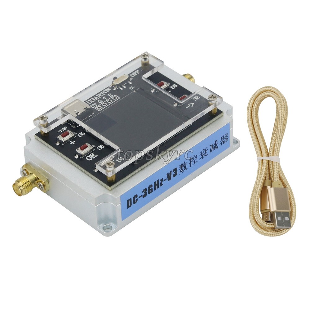 DC-3GHz Digital Programmable Attenuator Isolation Attenuator 1.3" TFT Screen