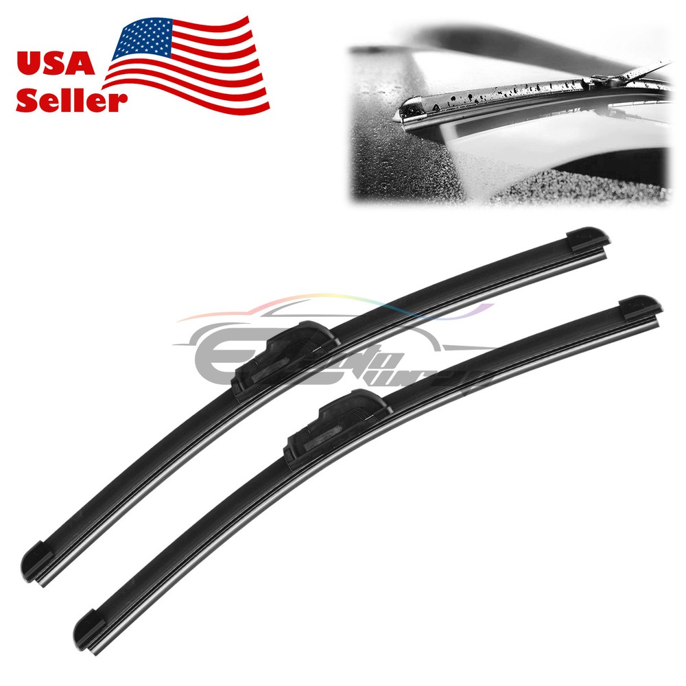 16" & 16" One Pair Windshield Wiper Blades Bracketless J-Hook Oem Quality