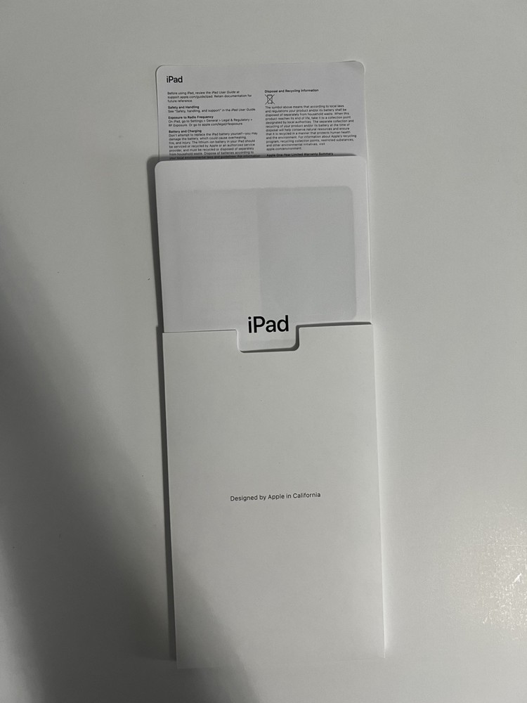 Apple iPad Box For 10th Generation 128GB Wifi EMPTY BOX ONLY