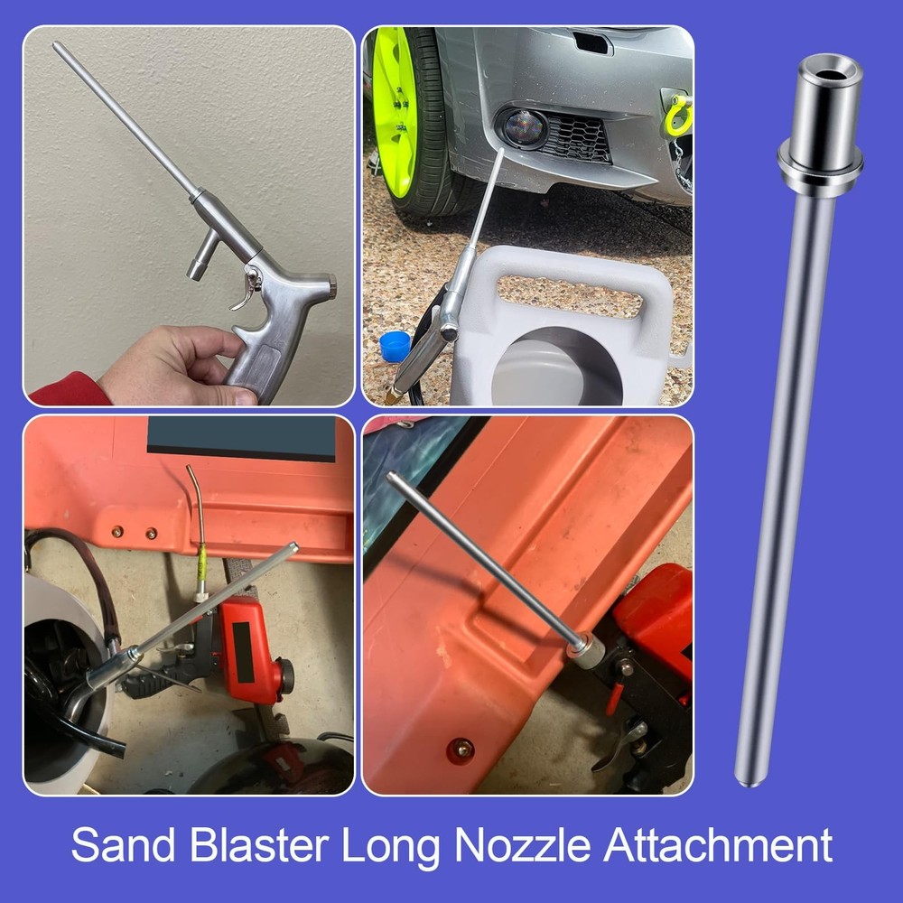 Sand Blaster Long Nozzle for LE Lematec, Sandblasting Small, Silver