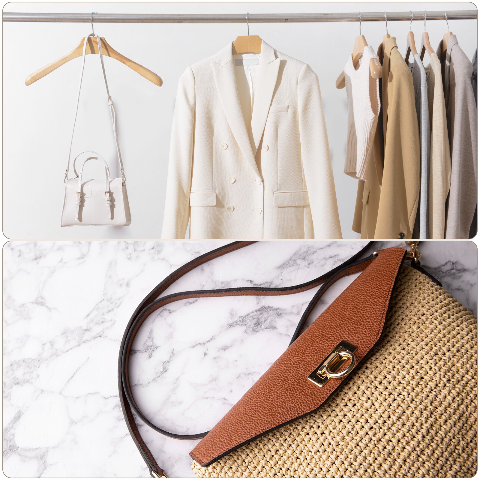 Leather Purse/Bag Handles Straps for Crossbody Handbags Bag 41-51" Black