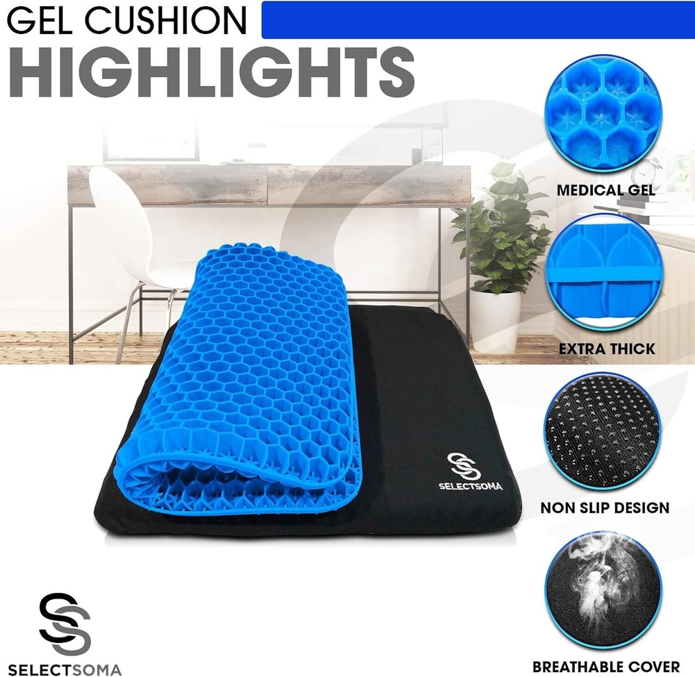 Enhanced Gel Cushion for Sciatica and Tailbone Pain | Breathable and Comfortable