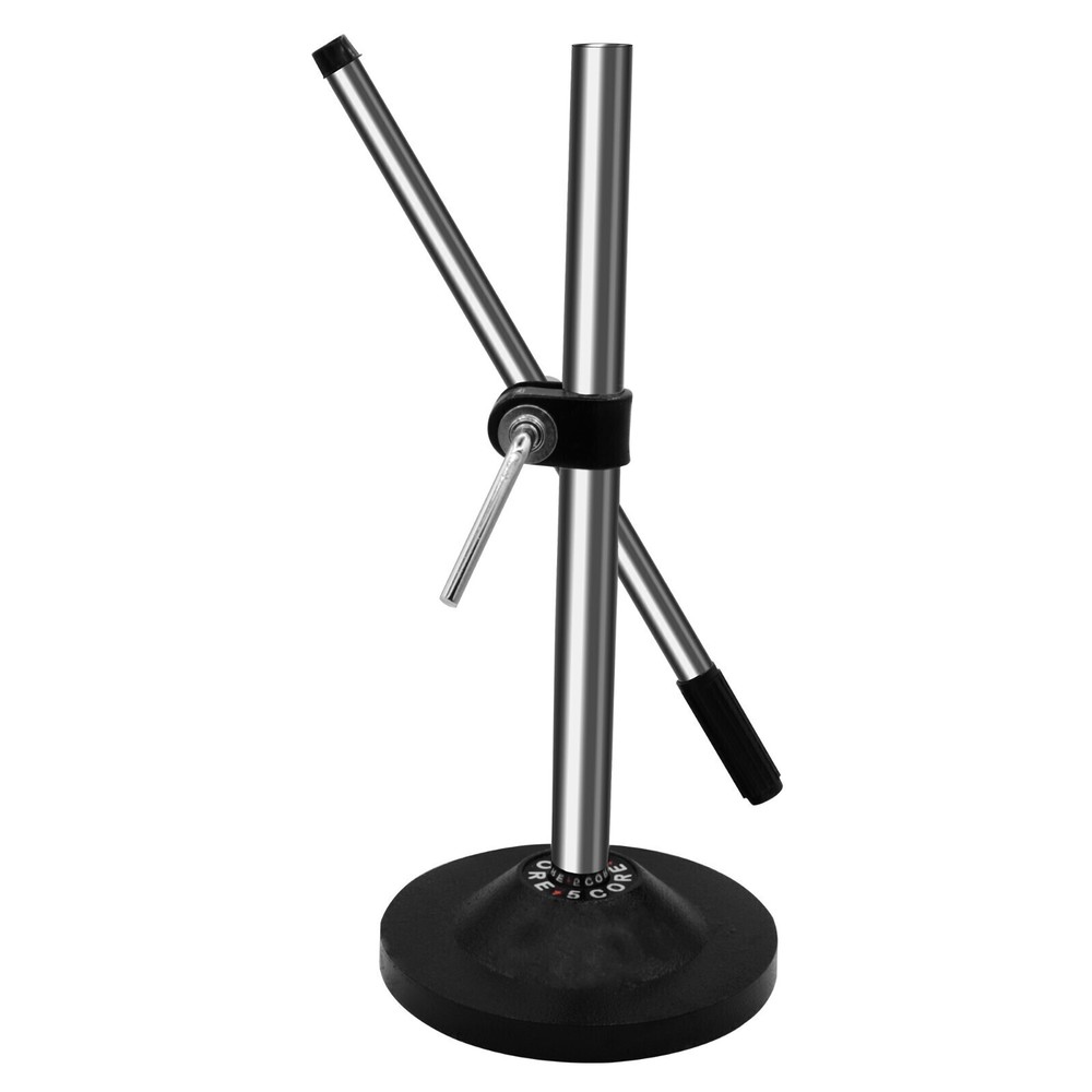 5Core Adjustable Microphone Stand Chrome Round Base Tabletop DESKTOP , Foldable