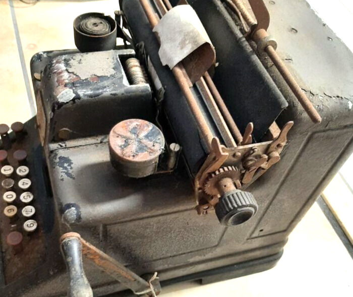 Vintage Dalton Listing & Adding Machine adds character to space