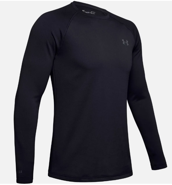 Under Armour 1343243 Men's UA ColdGear Base 3.0 Top Baselayer Crew Shirt, Black