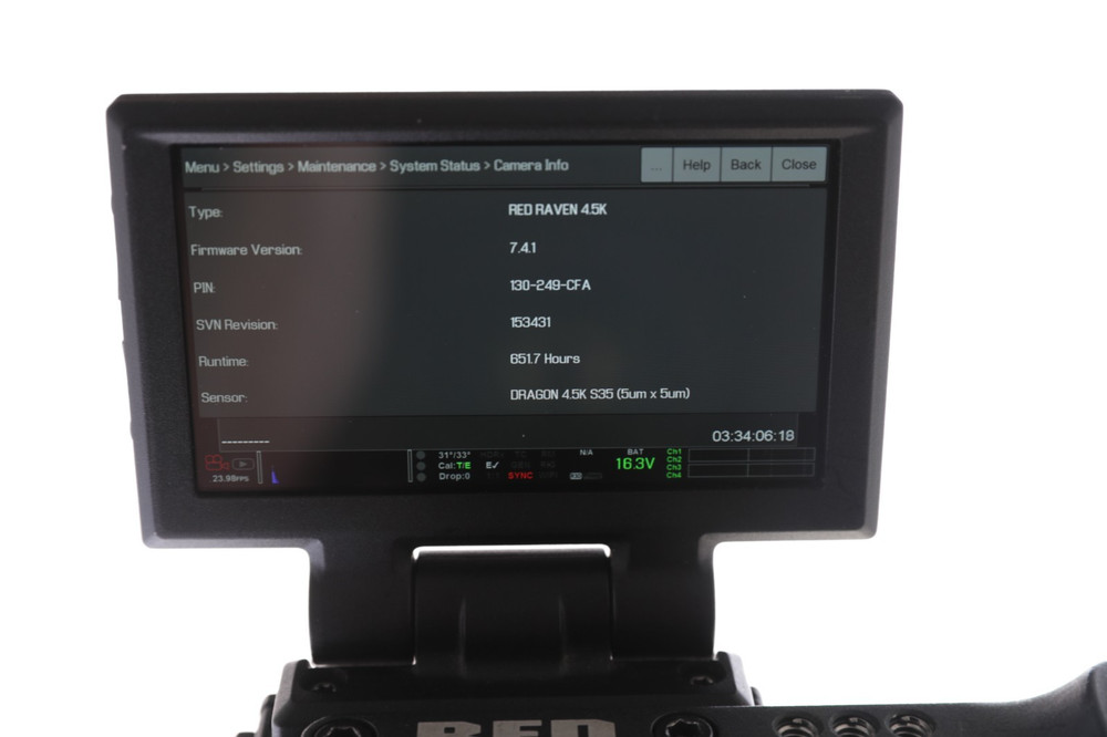 RED Raven Camera Package with Mini Mag SSD Module - 651.7HRS