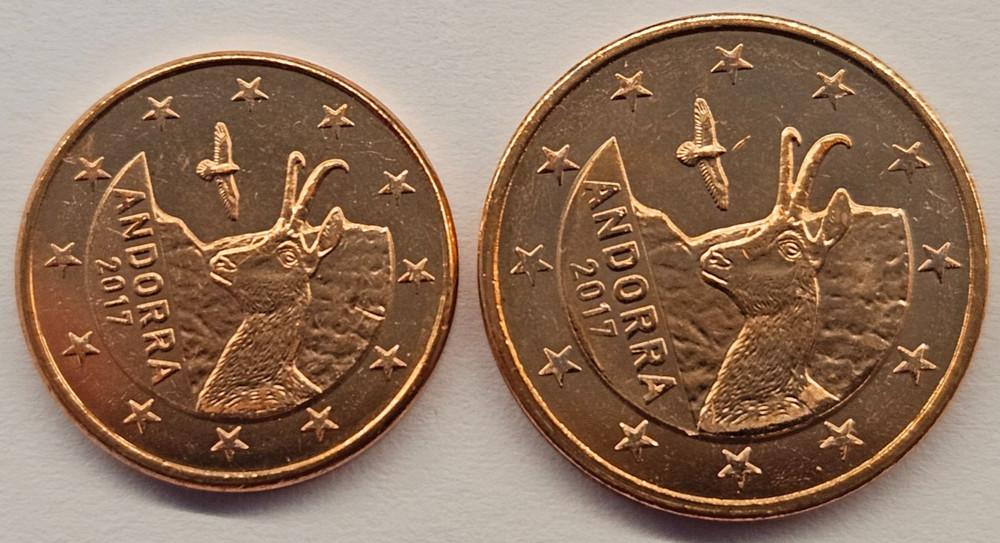 Andorra 2017 mini coin set - 1c - 2c UNC