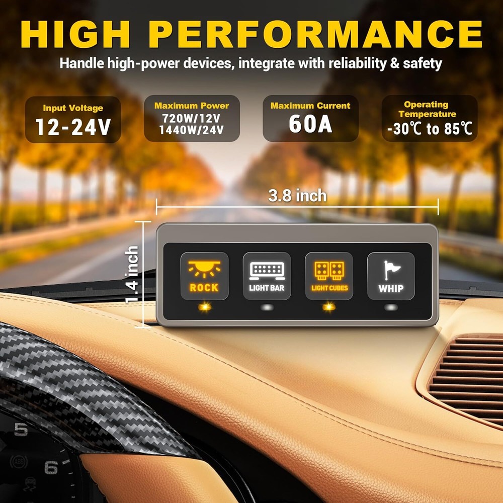 MICTUNING 4/6/8/12 Gang Wireless Switch Panel, Remote/APP Control ON OFF Circuit