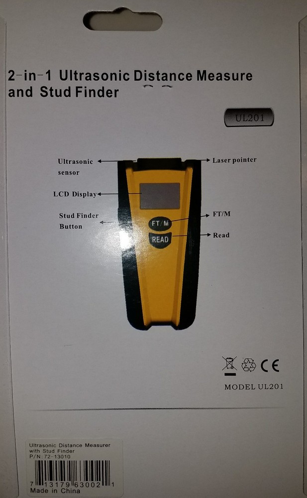 Ultrasonic Digital Distance Tapeless Pointer Range and Stud Finder