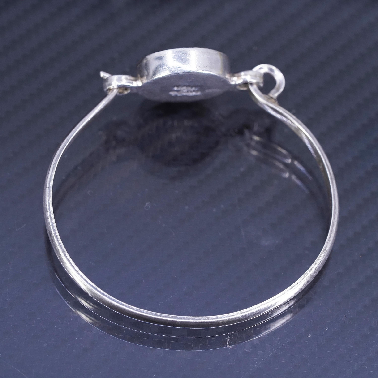 6.75”, Mexican sterling silver 925 hinged bangle, bracelet with monogram “GCO"