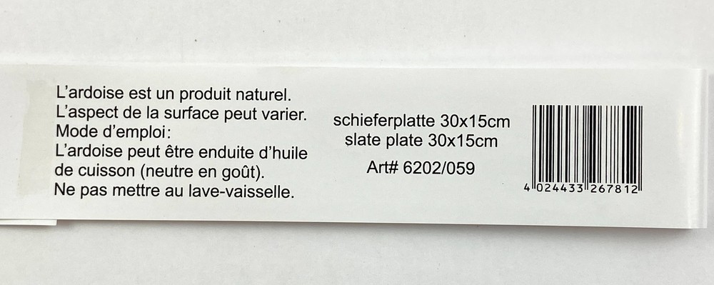 Asa Rectangular Slate Plate 30 x 15 cm Set of 2