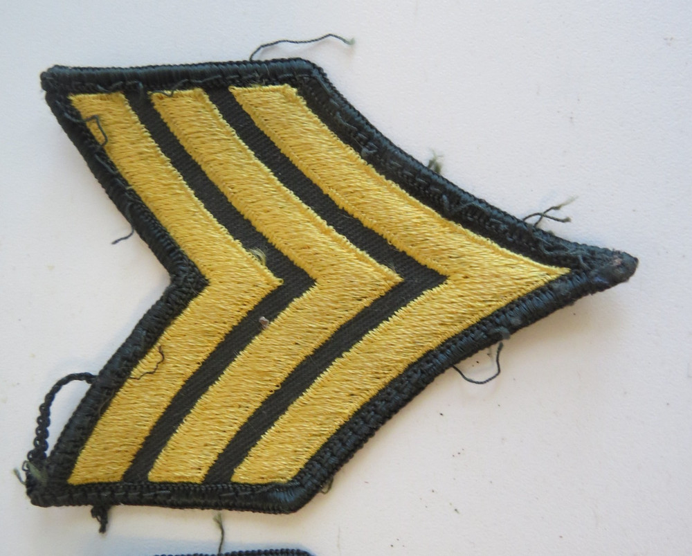 US Army Sergeant SGT Large Insignia Patch Pair removed from clothing