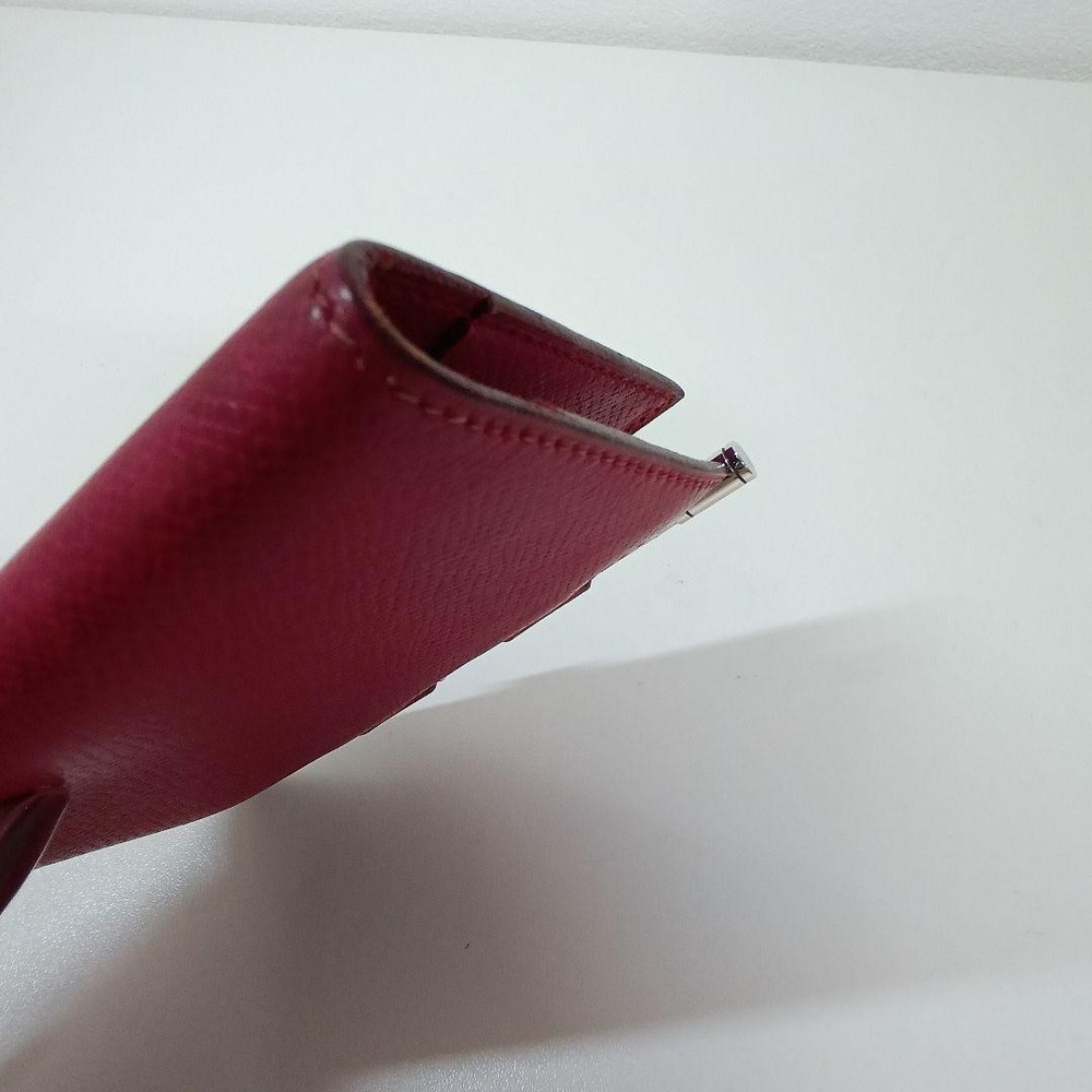 Used HERMES red leather notebook cover