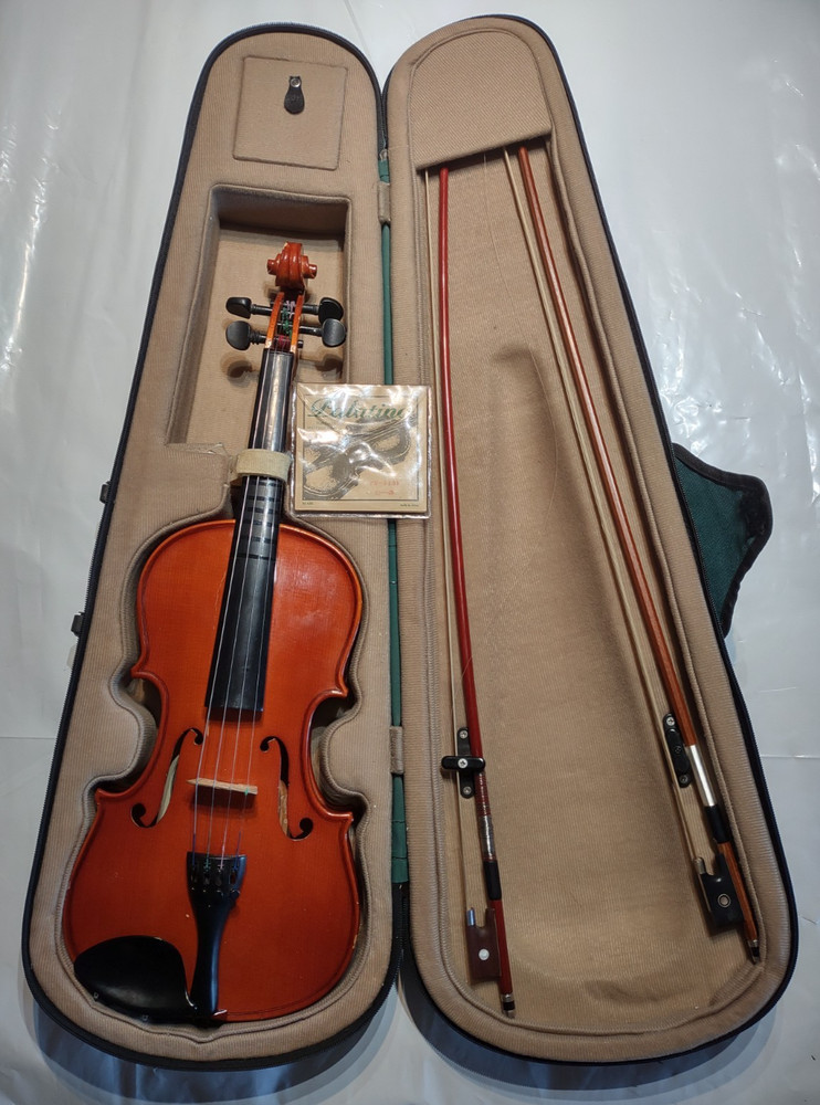 🎻 4/4  Solid Wood Beginner Violin Outfit – Spruce Top & Maple Back, Case 2 Bows