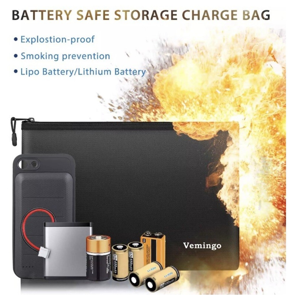 13.5”x9 Fireproof Document Bag, Water Resistant Fire Safe Storage Pouch