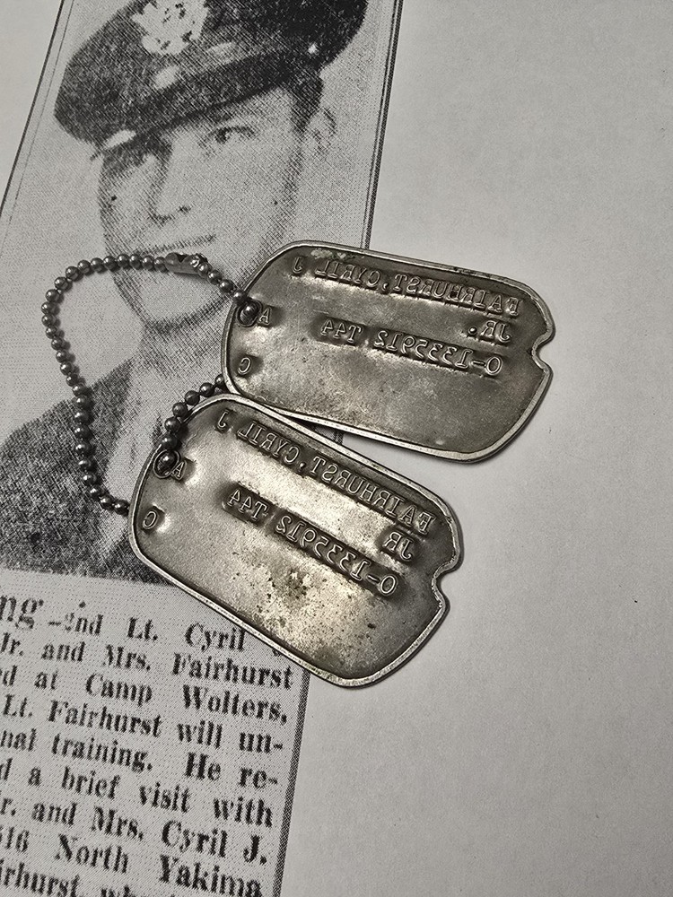 WWII Infantry Officer T44 Dog Tags Washington