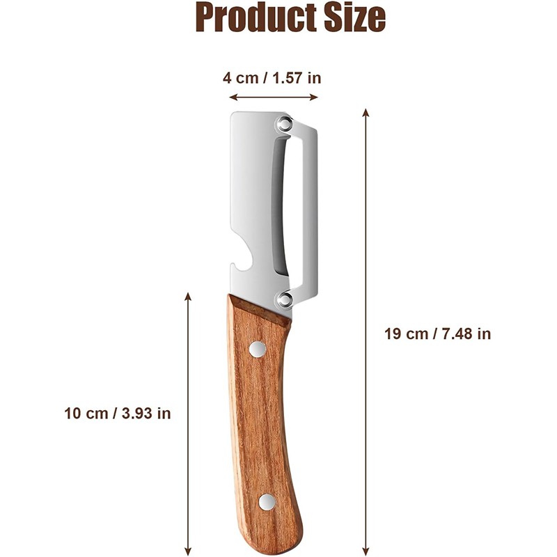 Multi Functional Premium Vegetable Peeler with Wooden Handle and Bottle Opener