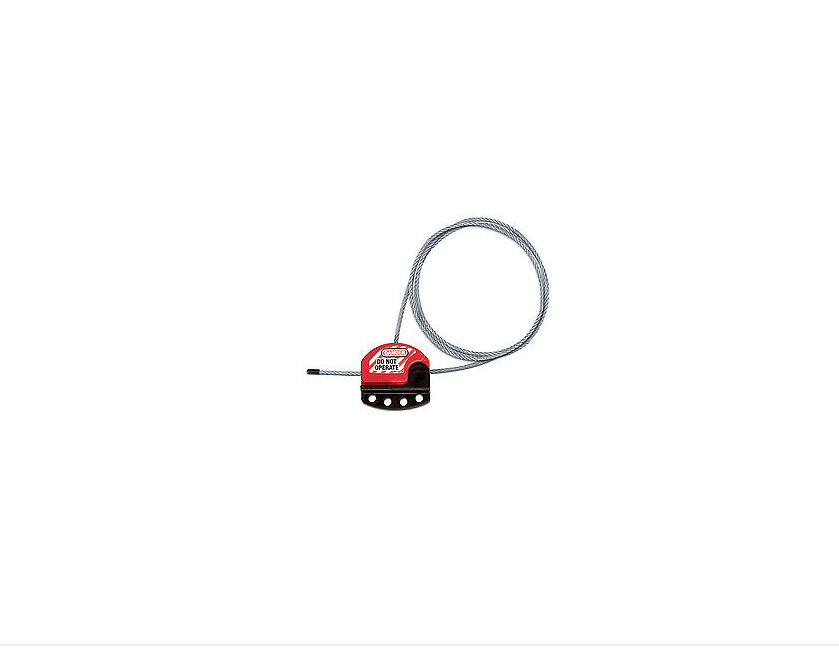 Master Lock® 8611 Adjustable Cable Lockout, 6 ft L Steel, Red