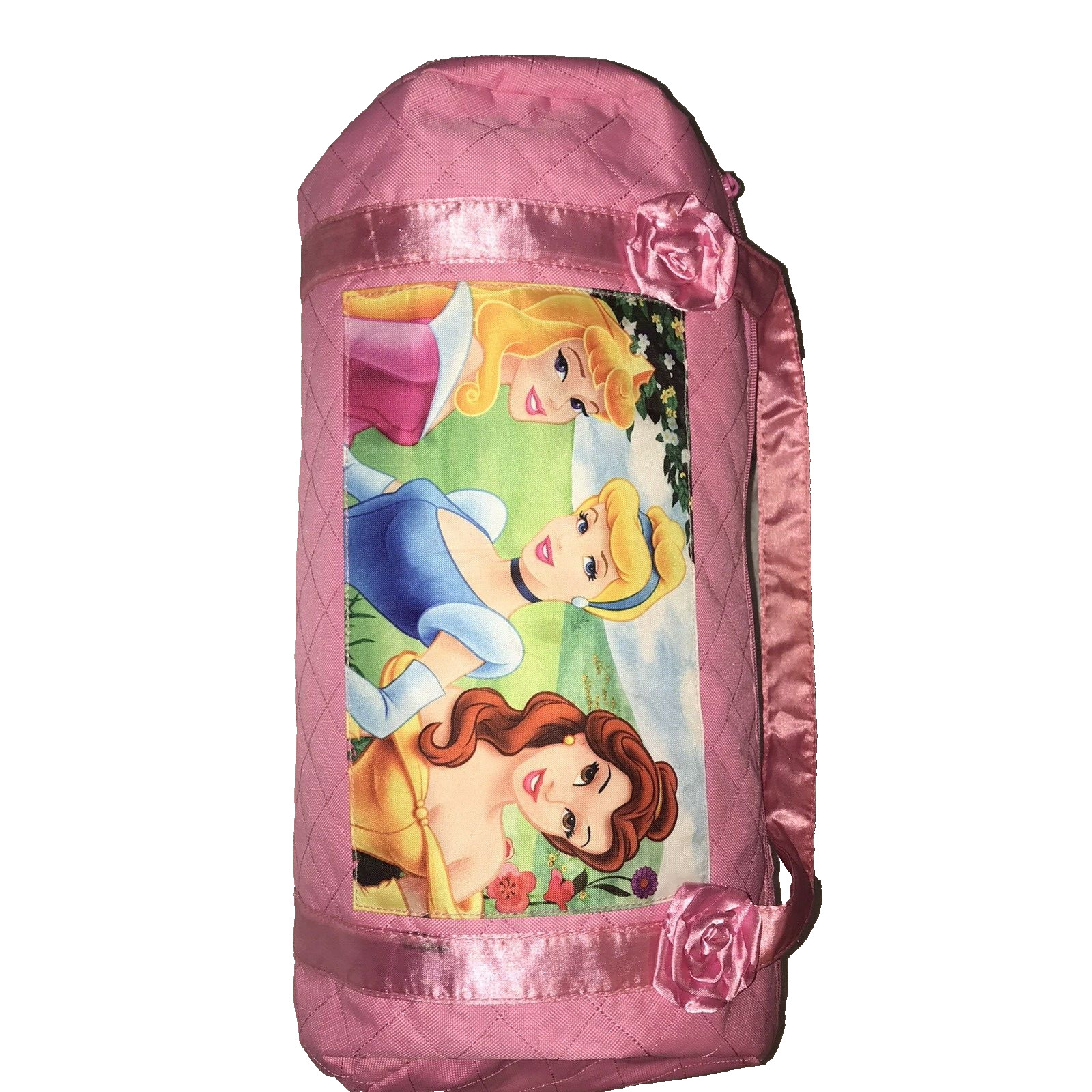 Disney Princess Aurora, Belle & Cinderella Kids Pink Duffle Bag And Sleeping Bag