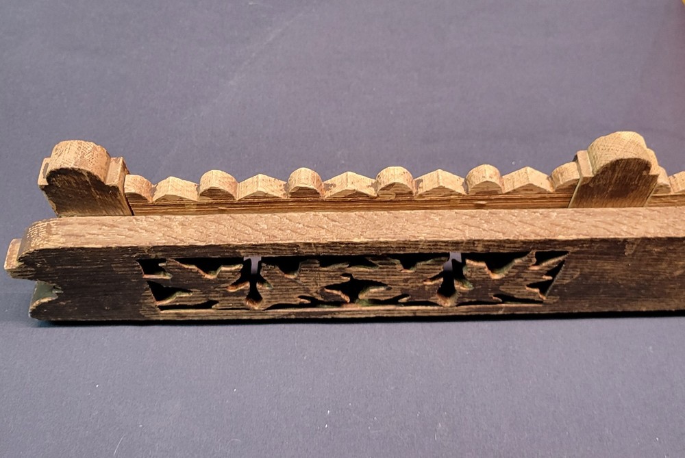 Antique Real Oak Wood Rectangular Dresser Topper Header