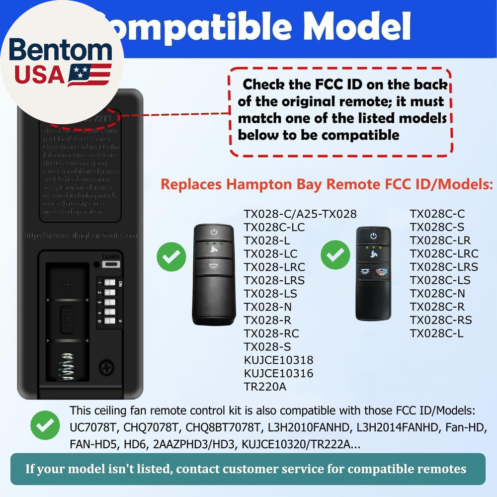 Universal Ceiling Fan Remote Control Kit Replacement Hampton Bay Fan Remote KUJC