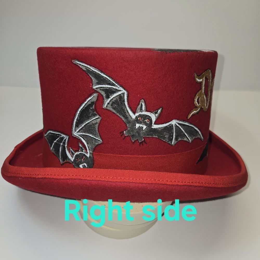 Hand Painted, Red Dracula Top Hat