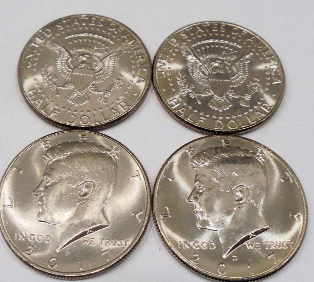 Nice 2017 p, d, Choice Uncirculated  Kennedy Half Dollars From U.S. Mint Rolls