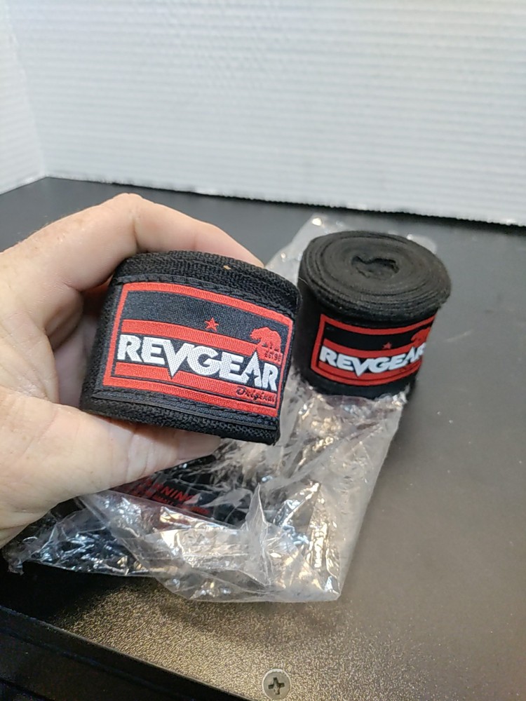 NEW Revgear Boxing 2" Width Elastic Handwraps 180" Length BLACK