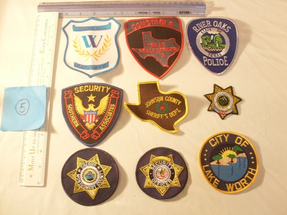 Police Sheriff Security   Emblems Patches Embroidered Patch for display only