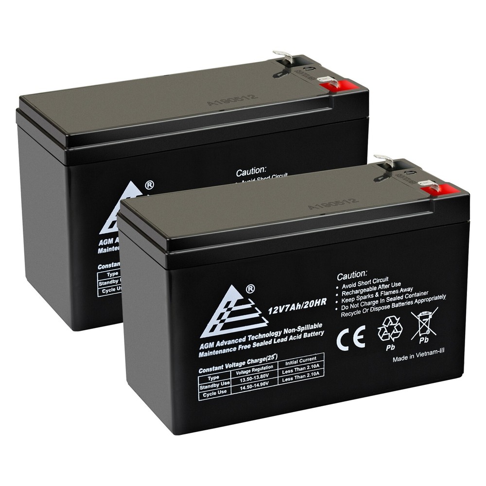2 Pack: 12V 7Ah Compatible Replacement Battery for RBC2 APC
