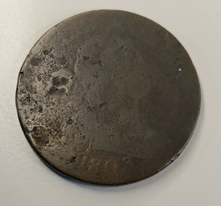 1803 Draped Bust Early US Copper Large Cent 1C small date bent